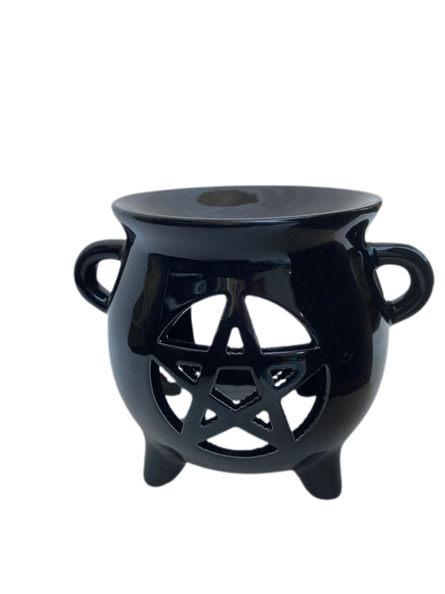 Cauldron pentagram oil burner/wax melt