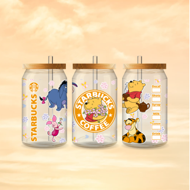 Verre canette givré Starbuck Winnie et ses Amis