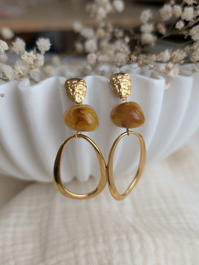 Boucles d'oreilles PAULE ambre