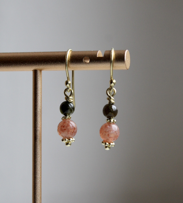 Ohrhänger •Sonnenstein&Turmalin• / 585 plattiert