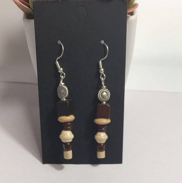 Brown Wood Earrings-BWE2190