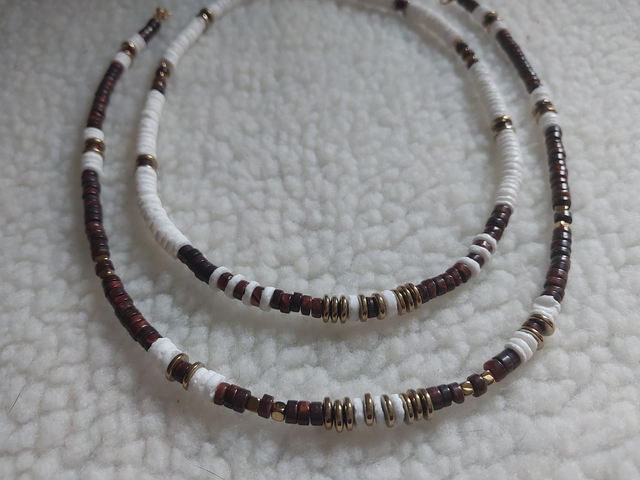 Collier heishi œil de taureau 