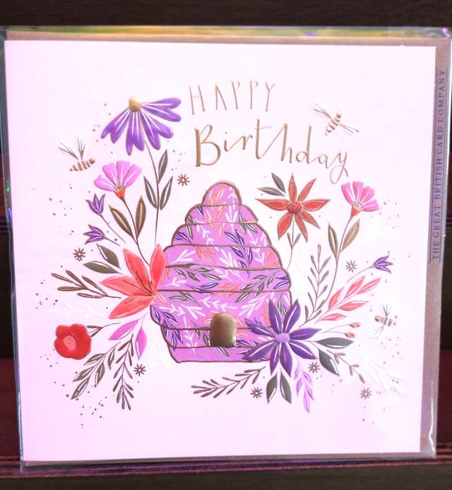 Happy Birthday Beehive Greeting Card