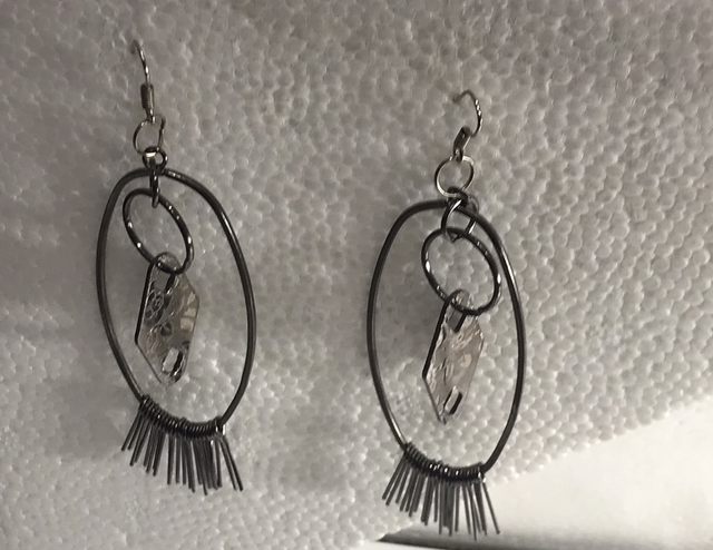 Black Dangling Earrings-BDE1716