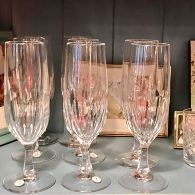 Vintage  Sektglas aus Kristall