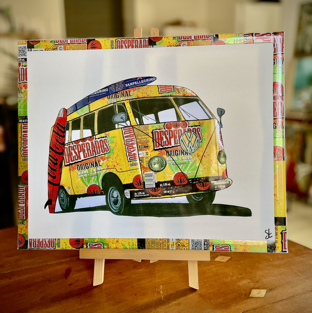 Tableau Combi Van vintage 40x50 cm 