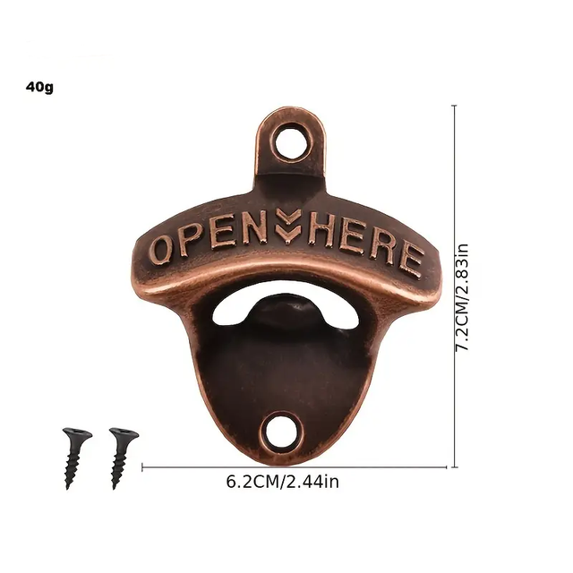 Wand fles opener (inclusief 2 wandschroeven)