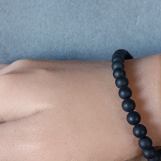 Bracelet ajustable en Onyx mat