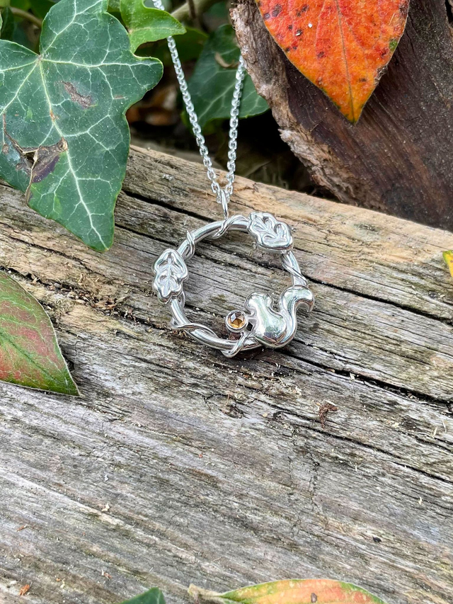 🍁 Collier Forêt d'automne - Pièce unique