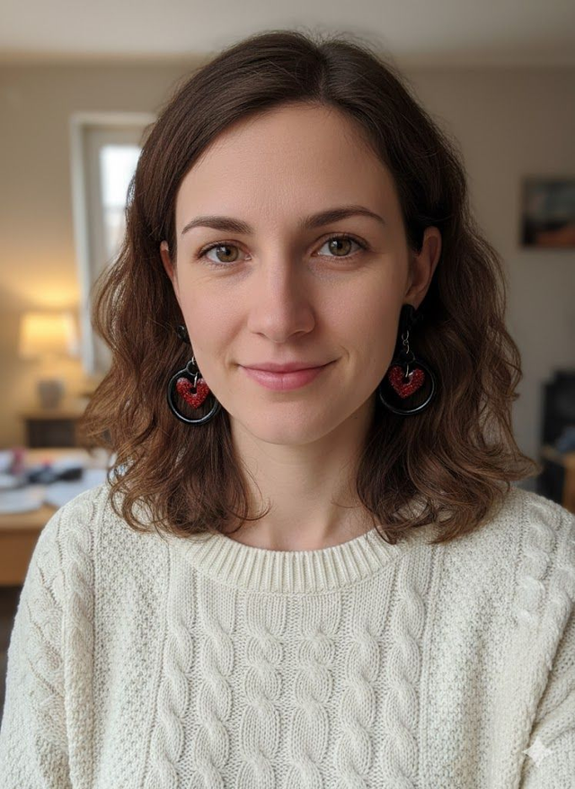 Boucles d’oreilles cœur rouge pailleté en bois peint noir et résine – Attache acier inoxydable