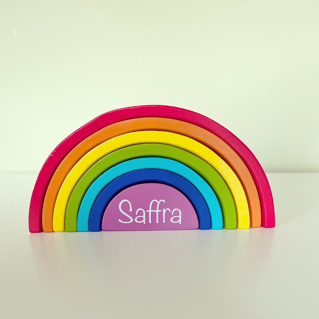 Personalised wooden rainbow 
