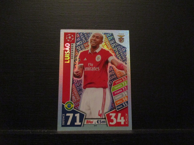 Luisao - UEFA Champions League Match Attax 2017/18 Original Trading Card #203