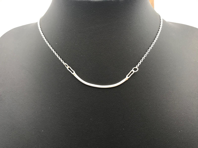 Curved bar necklace - sterling silver