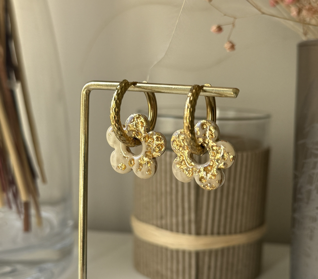 Anémone dorée martelée beige