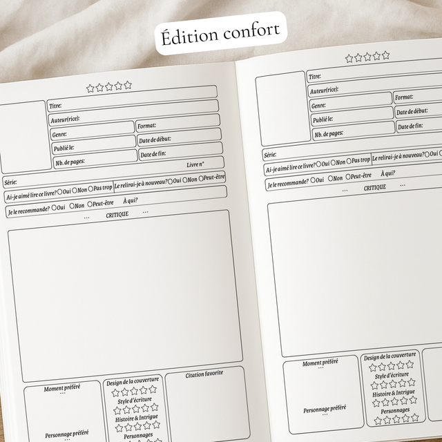 Journal de lecture 2 ans - Noir