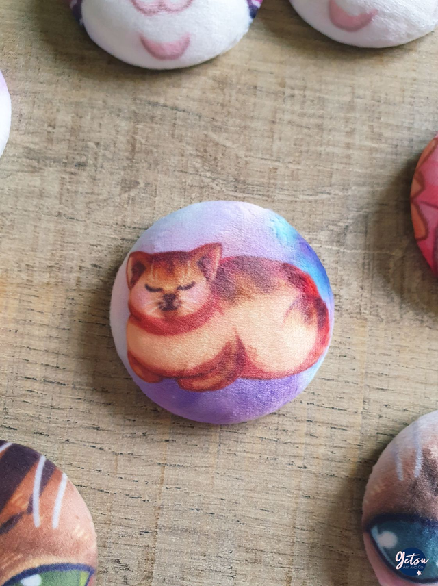Badge squish - chat brioche