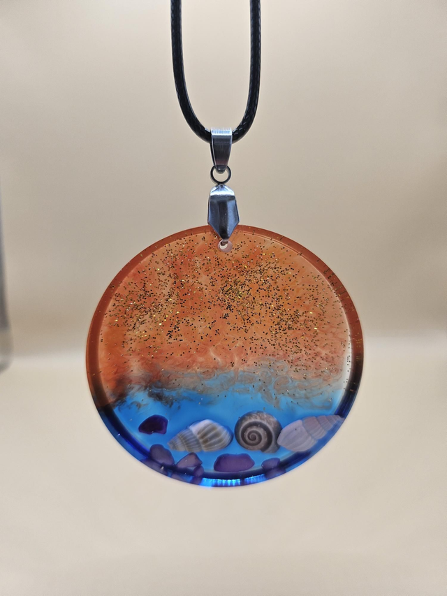 Pendentif en résine - Fonds marins (grand)