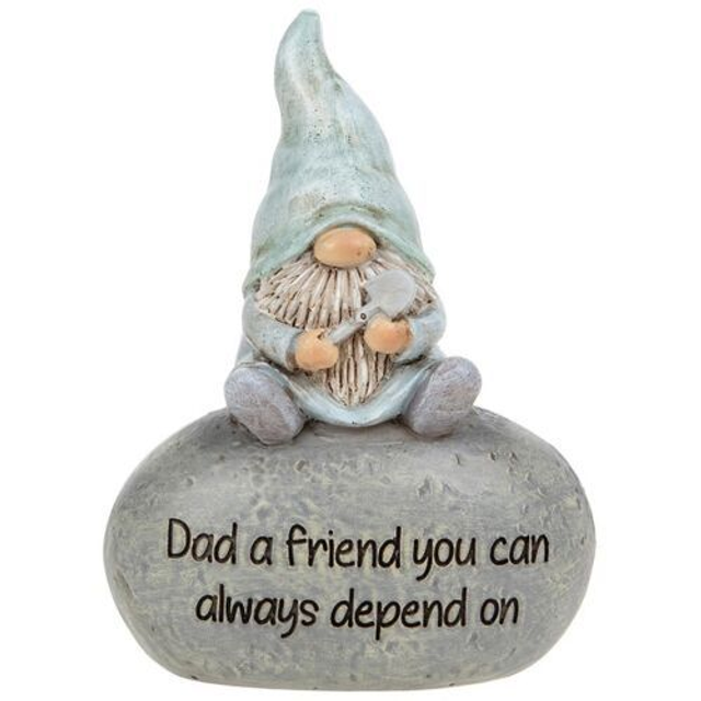 Beautiful Sentiment Stone Pebble with Gonk Figure on Top with Sentiment Words.