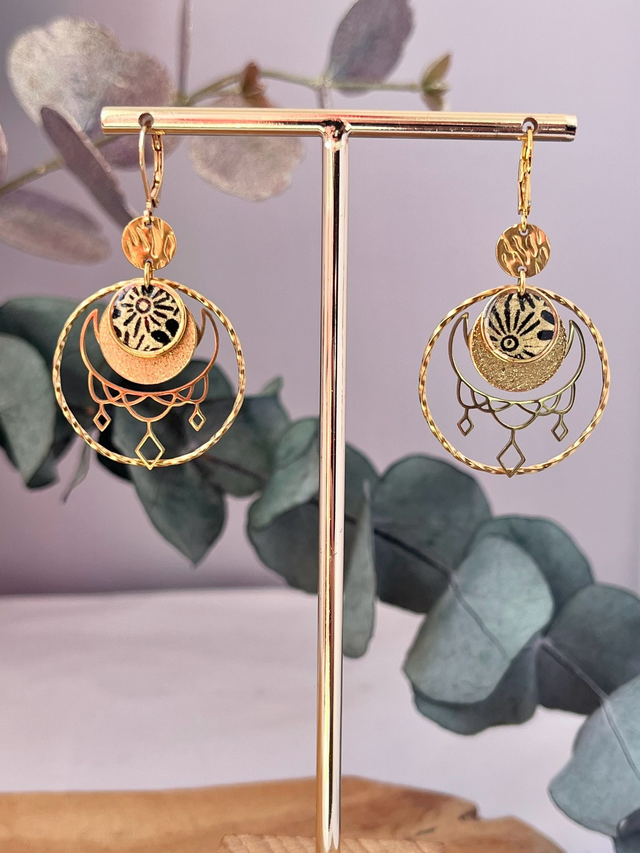 Boucles d’oreilles Lune  