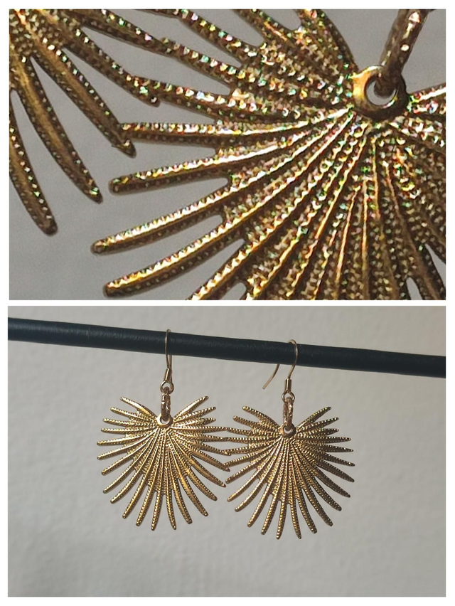 Boucles d&#039;oreilles &quot;gold&quot; acier inoxydable doré -sans nickel, pièce unique 