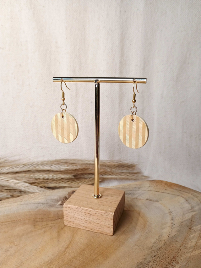 Boucles d'oreilles SIMPLE Chevron - Naturel