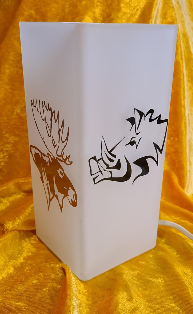 Tischlampe Waldtiere schwarz /gold