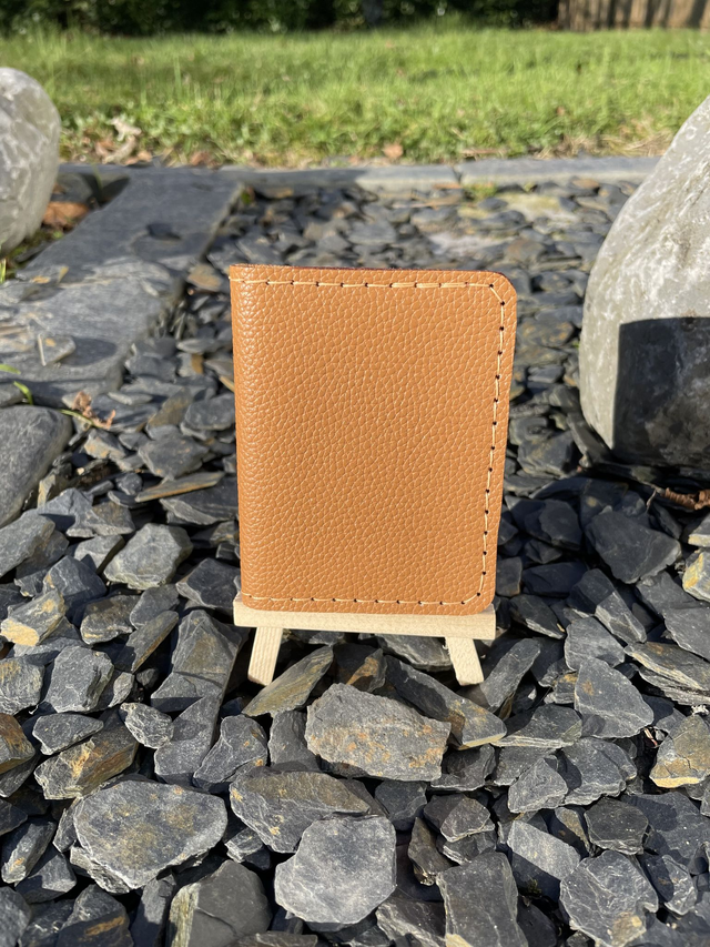 Porte-cartes double camel/brique