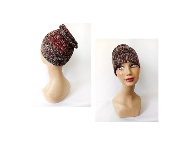 Bonnet femme turban laine original