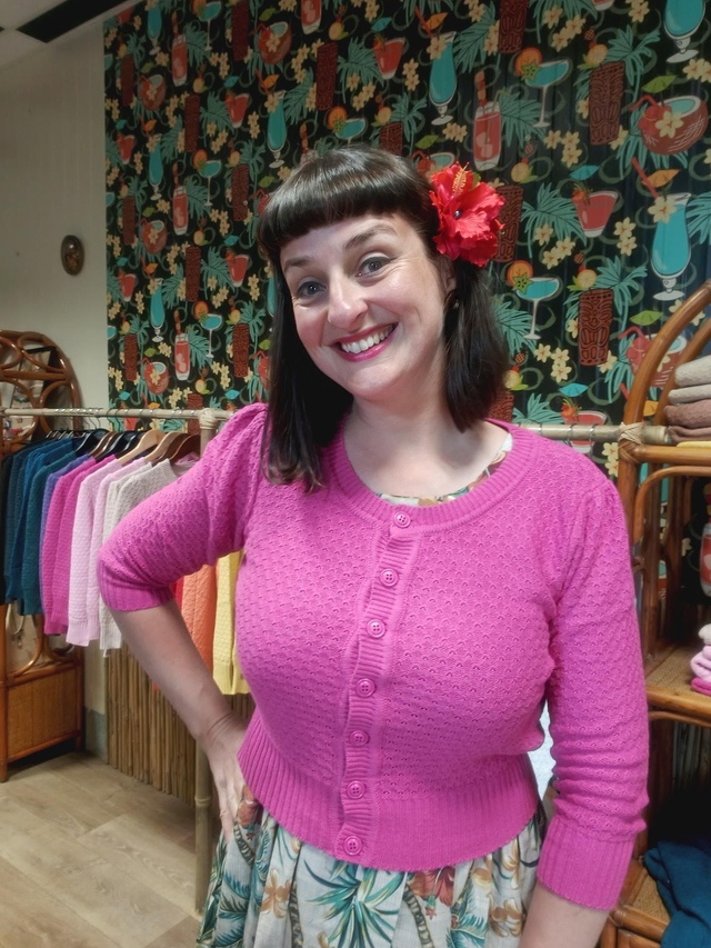Cardigan fushia