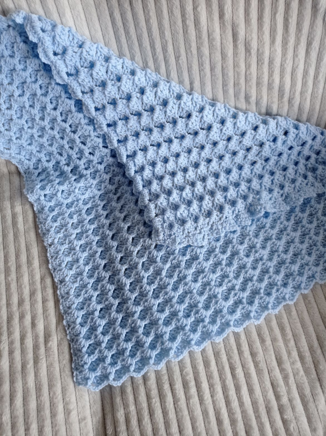Blue Waffle - Pram Baby Blanket