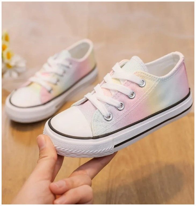 Baskets fille en toile pailletée multicolore (25-30)