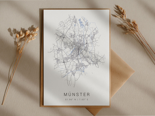 Münster Stadtkarte | Druck | Postkarte