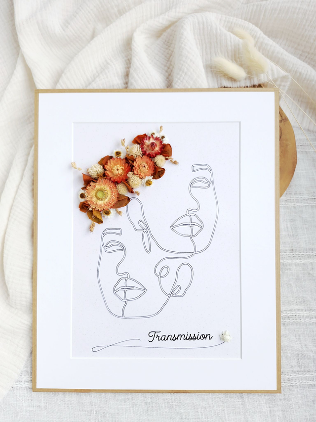 Illustration à fleurir - grand modèle - Modèle "Transmission" PERSONNALISABLE