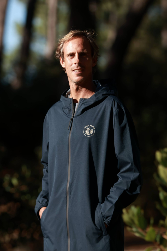 VESTE LONGUE IMPERMÉABLE BLEU MARINE 