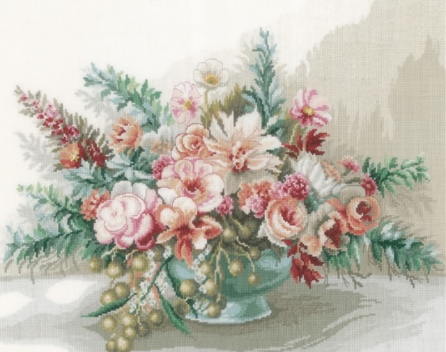 Lanarte Bouquet of Flowers Counted Cross Stitch Kit 