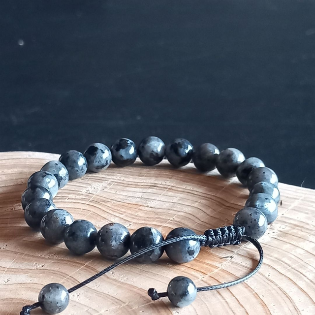 Bracelet ajustable en Larvikite