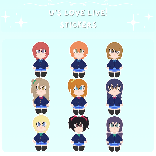 U&#039;s Love Live Anime Chibi Stickers