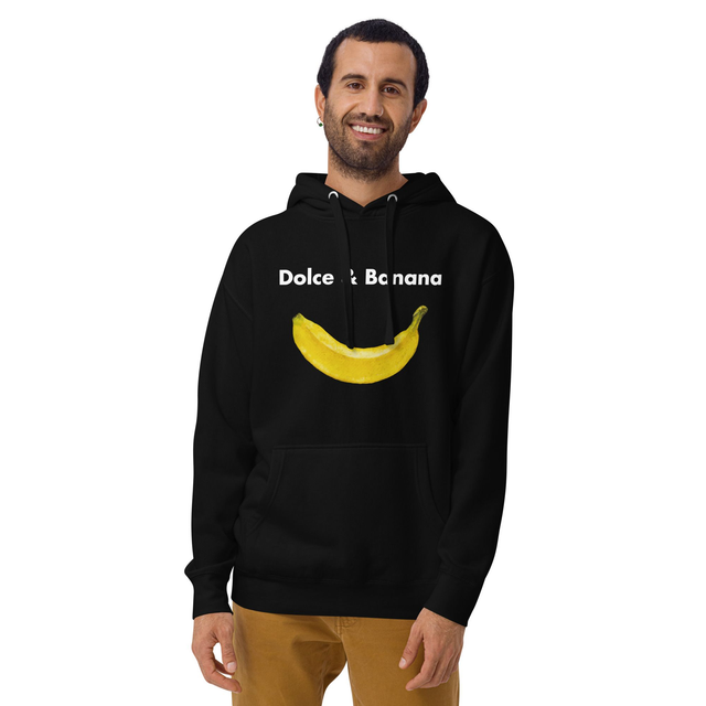Felpa con cappuccio unisex dolce e banana