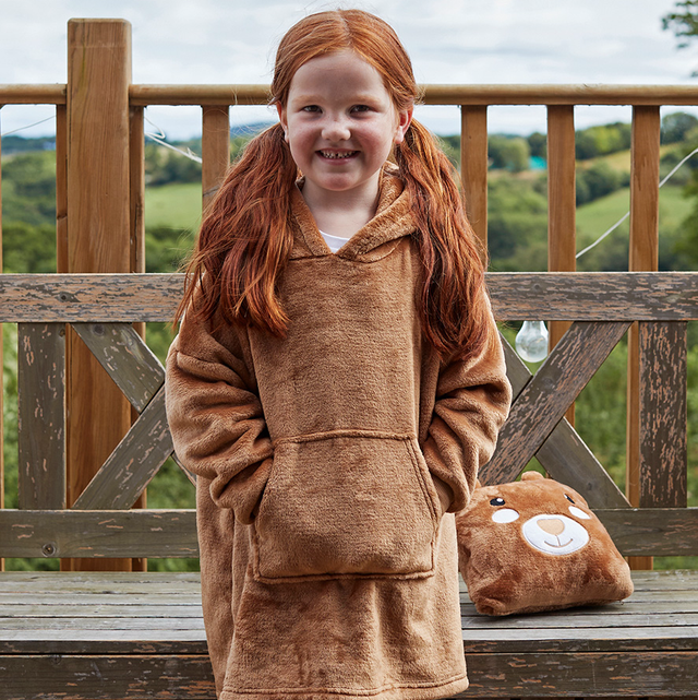 Kids 2 in 1 Character Cushion Hoodie Blanket