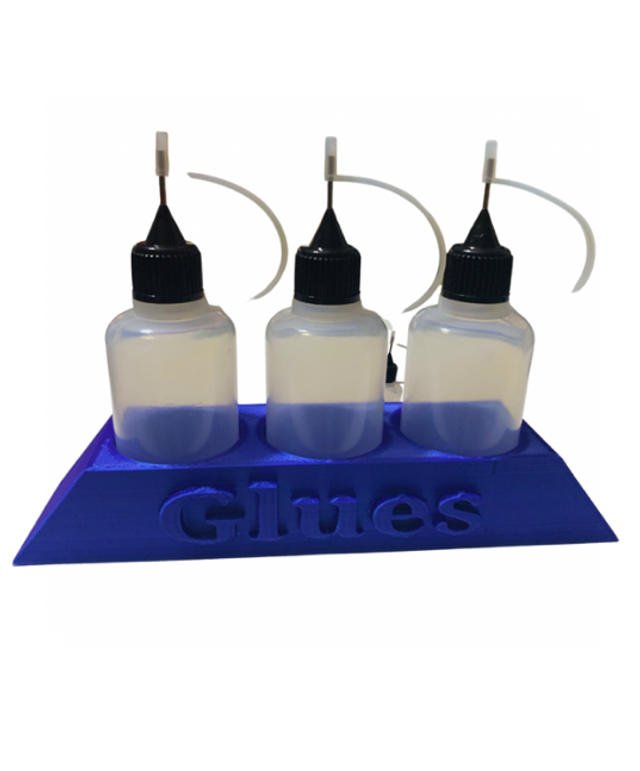Dark blue Glue Holder and fine tip glue bottles