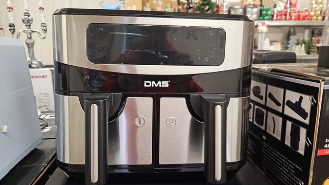 DMS HF-11S 11L Doppel Heißluftfritteuse Fritteuse Doppelkammer Digital

