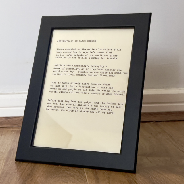 Affirmations in Black Marker, Typewriter Edition