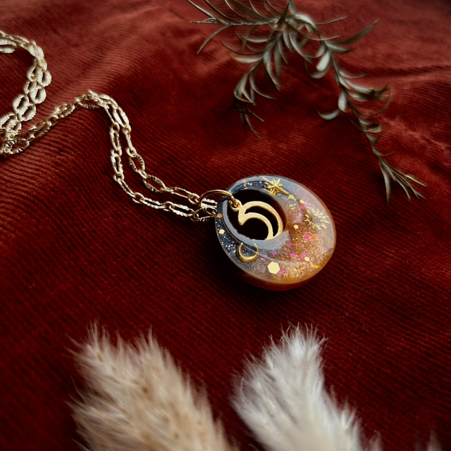 Celestial Moon Pendant Necklace