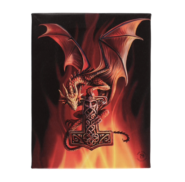 MJOLNIR CANVAS PLAQUE BY ANNE STOKES