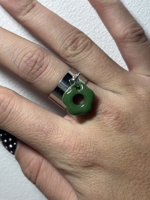 Argent 10mm Pampille Vert 