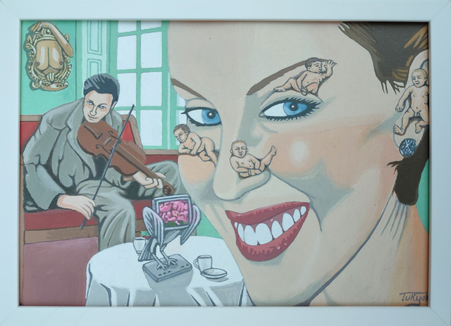 Baby love 21x30 akryl papier 2015 oprawiony