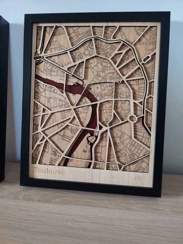 B05 – Carte de Toulouse 3D – Décoration Murale