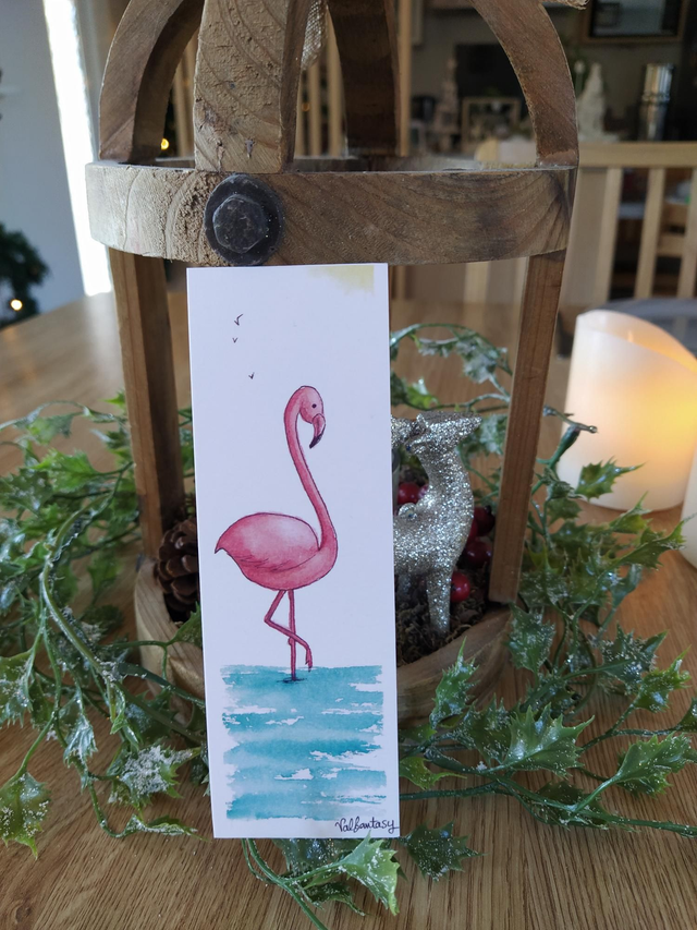 Marque Pages "Flamant rose", 5 x 15cm