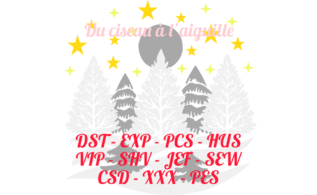 fichier broderie "paysage d'hivers" !! mise à jour en 2 tailles"