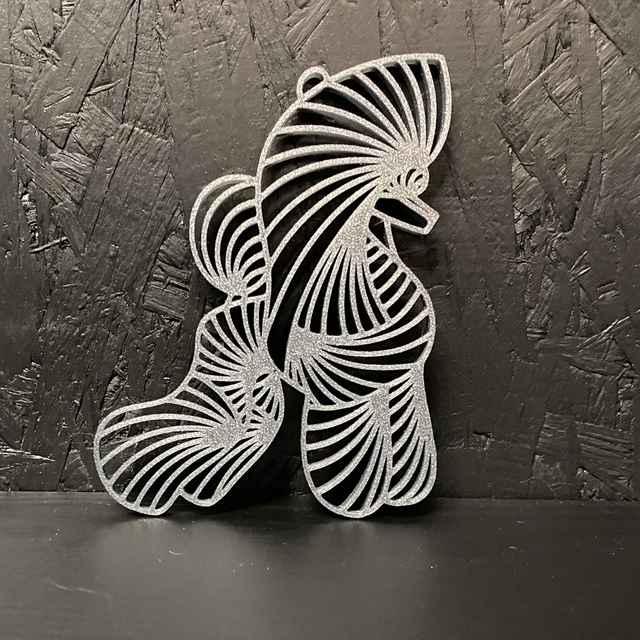 3D - Poodle Puppy Grey Sparkle